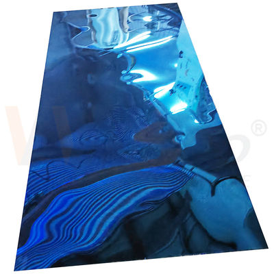 4ftx8ft Chapa de metal inoxidável 1220mmx2440mm SS 201 Chapa de aço inoxidável azul 3.0mm espessura