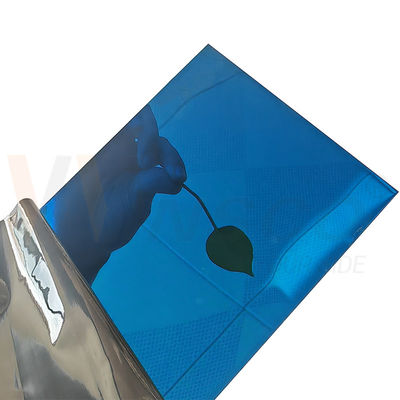 Personalizar espessura Placa decorativa de aço inoxidável AISI 304 SS Folha de metal espelho acabamento azul revestido