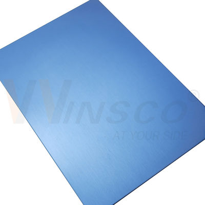 1000mmx2000mm Chapa satinada de aço inoxidável Decorativa safira azul mate 0,4-3,0mm espessura linha de cabelo