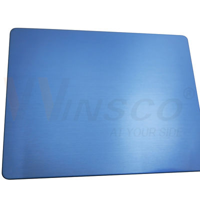 SS 201 Linha de cabelo laminada a frio Placa de metal inoxidável 4' x 8' azul Satin SS folha n.o 4