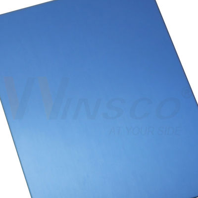 AISI 201 Linha de cabelo Chapa de aço inoxidável Azul PVD Cor Decorativa Inox No.4 Chapa escovada