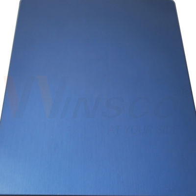 Chapa de aço inoxidável de cor azul e safira escovada 1250mmx2500mm SS 304 Chapa de borda de satin