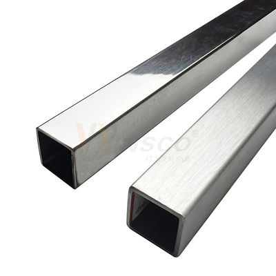SUS 201 304 316 20mmx20mm Tamanho tubo quadrado de aço inoxidável 0,6 mm-2,0 mm parede espessura tubo inoxidável espelho superfície de cetim
