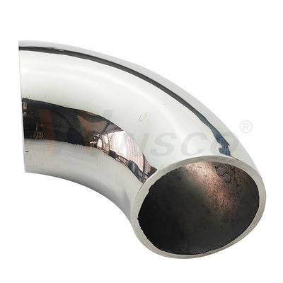 Fittings de polir fino de aço inoxidável de cetim 201 304 316 grau 25,4 mm 1 'dia 66 mm arco de aço inoxidável 90 graus cotovelo