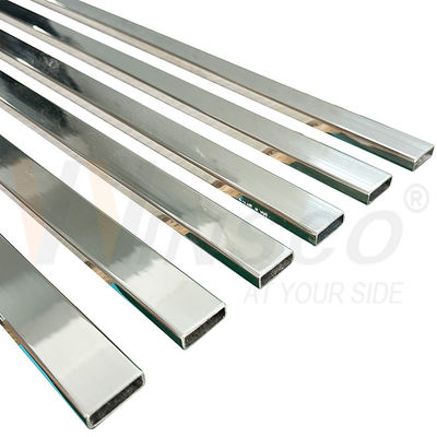 SUS 304 8K Superfície de espelho PVD Cor Inox Tubos retangulares 30mmx10mm Tamanho 1,2mm 1,5mm Espessura tubo de banho de aço inoxidável