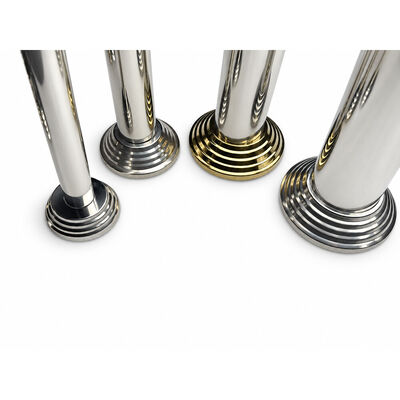SS 201 304 Peças de estabilizadores de aço inoxidável de prata-ouro Cobertura de base de manobras de aço inoxidável para 19 mm 1 '' 2' 63.5 mm de postes redondos
