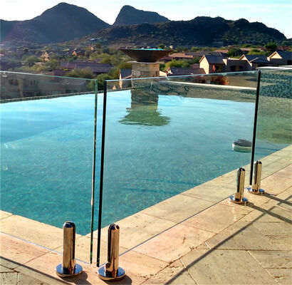 SUS 304 316 Linha de cabelo Preto Matte Mirror Superfície de aço inoxidável Piscina Espinha de vidro Para 12mm 24mm vidro