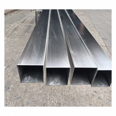 Tubo quadrado de aço inoxidável de 50x50 mm de satinado escovado ASTM A554 nos graus 201, 304, 316