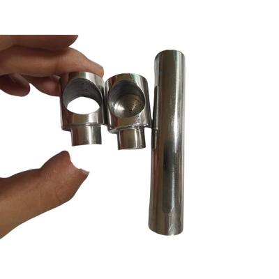 Suporte de Barra Transversal em Aço Inoxidável 304 316 para Tubos de Corrimão Redondos, Furo Cego e Furo Passante