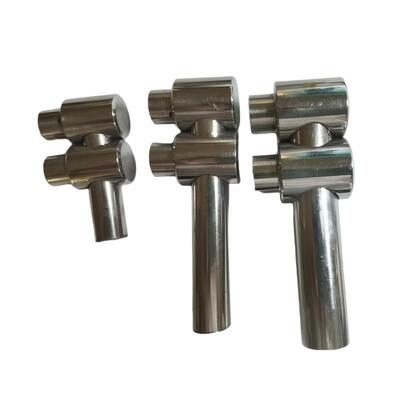 Suporte de Barra Transversal em Aço Inoxidável 304 316 para Tubos de Corrimão Redondos, Furo Cego e Furo Passante