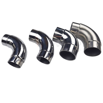 Finitura de superfície personalizada 201/304/316 Conector de tubos do cotovelo de aço inoxidável em tamanhos métricos e polegadas