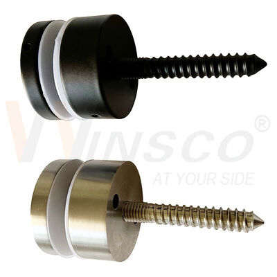 Linha de cabelo preto satinado M10 parafuso publicitário AISI 304 316 aço inoxidável parafuso pin adaptador de vidro adequado para 8mm-12mm 24mm
