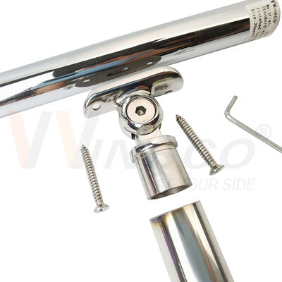 Angle Adjustable 25.4mm (1") Tube Mount Stainless Steel Railing Saddle Handrail Bracket | Winsco Metal VA104