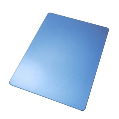 Chapa de Aço Inoxidável SS201 Laminada a Frio PVD Azul Hairline No.4 1220×2440mm 4x8 pés Placa Decorativa de Inox