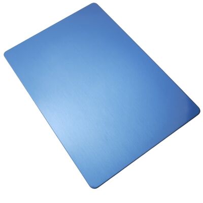 Chapa de Aço Inoxidável SS201 Laminada a Frio PVD Azul Hairline No.4 1220×2440mm 4x8 pés Placa Decorativa de Inox