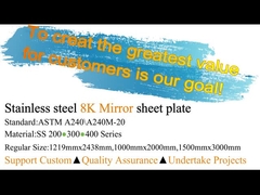 Revestimento de aço inoxidável 1219mm do espelho do ouro 304 do titânio para a decoração