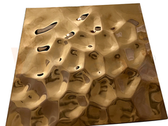 SS Espelho Amarelo Bronze Folha Grande Colmeia Em Relevo