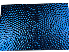 Chapa martelada espelhada SS azul titânio 8K