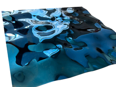 Folha de ondulação de água espelhada SS azul 8k