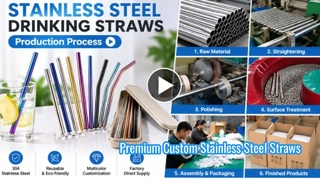 Canudos de aço inoxidável 304 | Fábrica de palha de metal reutilizável e processo de produção