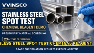 Teste de mancha química em aço inoxidável | Demonstração de triagem de materiais | VVINSCO